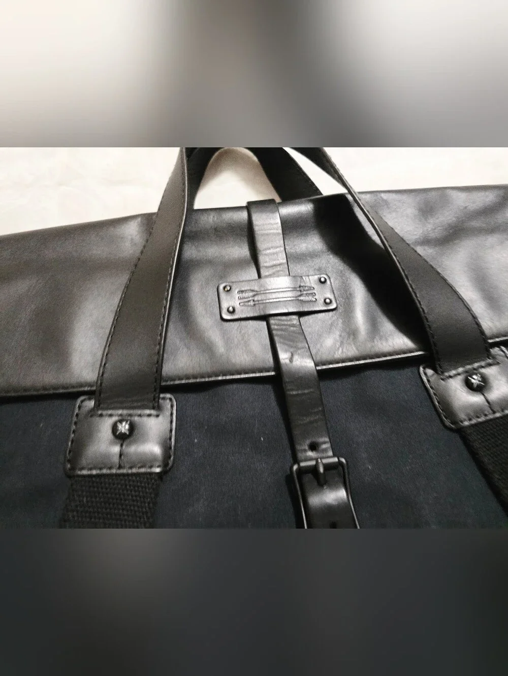 Jack Spade Black Canvas Leather Messenger Laptop Bag